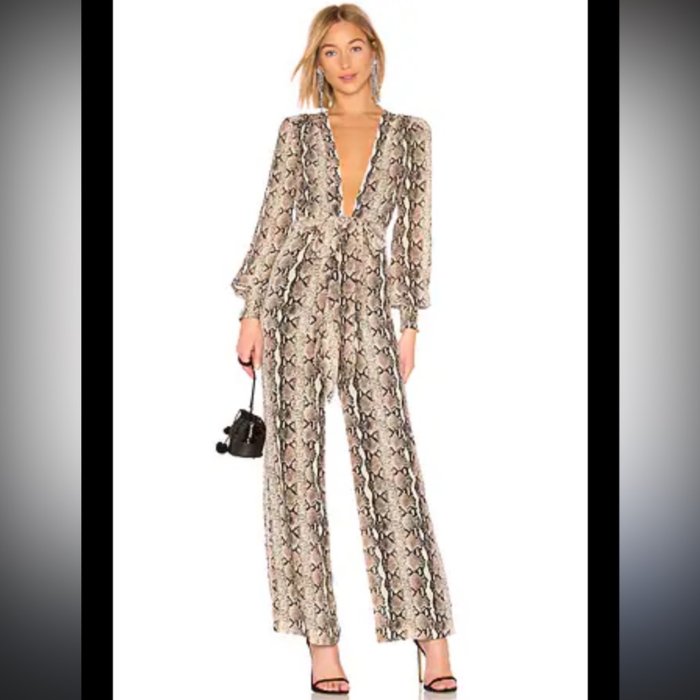 Revolve LPA Jumpsuit 655 in Tan Snake
